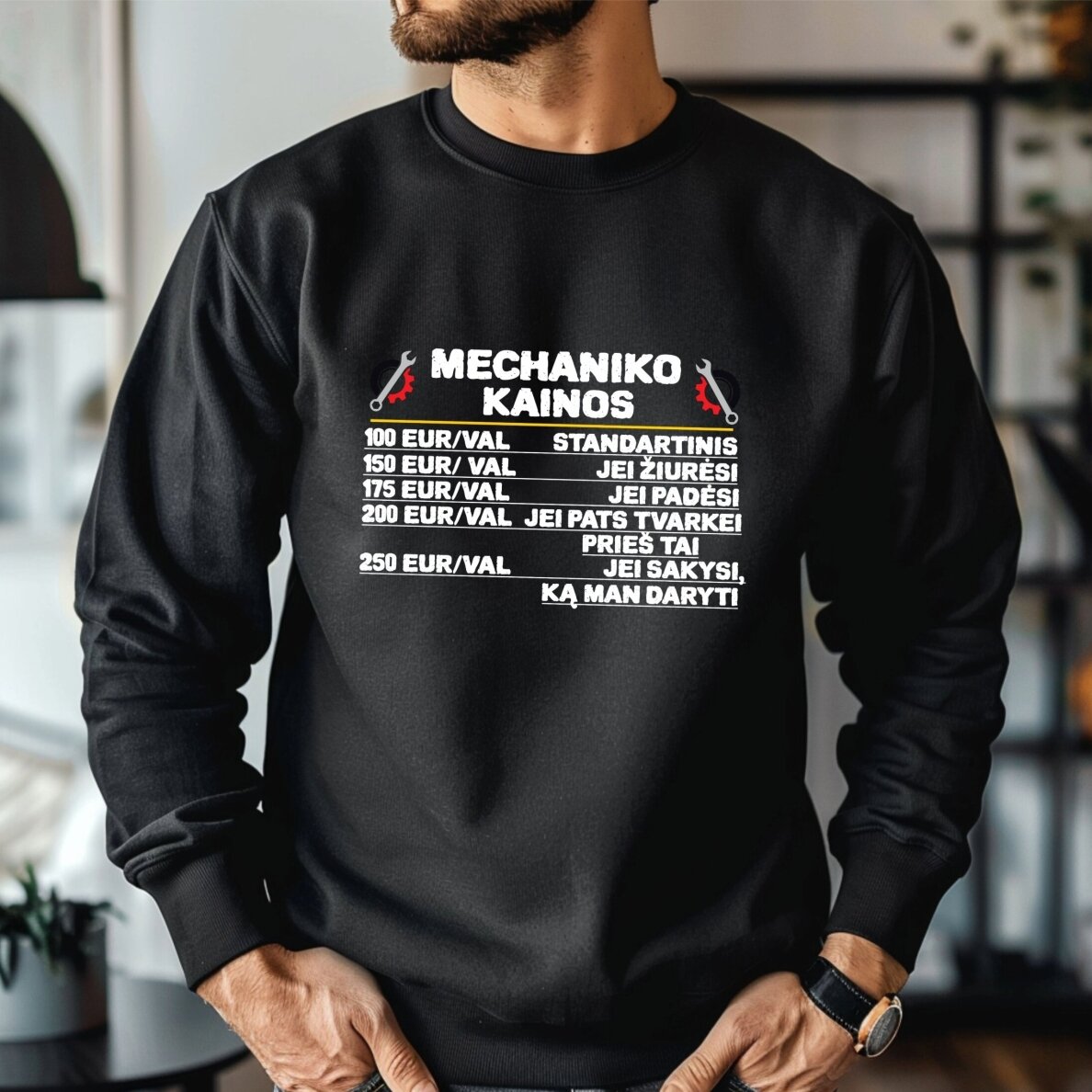 Džemperis Mechaniko kainoraštis