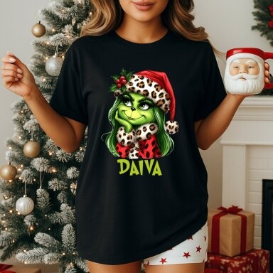 Marškinėliai Kalėdų Diva Marškinėliai Kalėdų Diva
