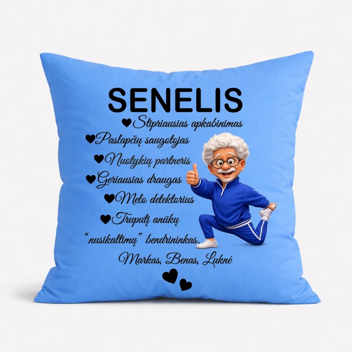 Pagalvė su spauda Senelis