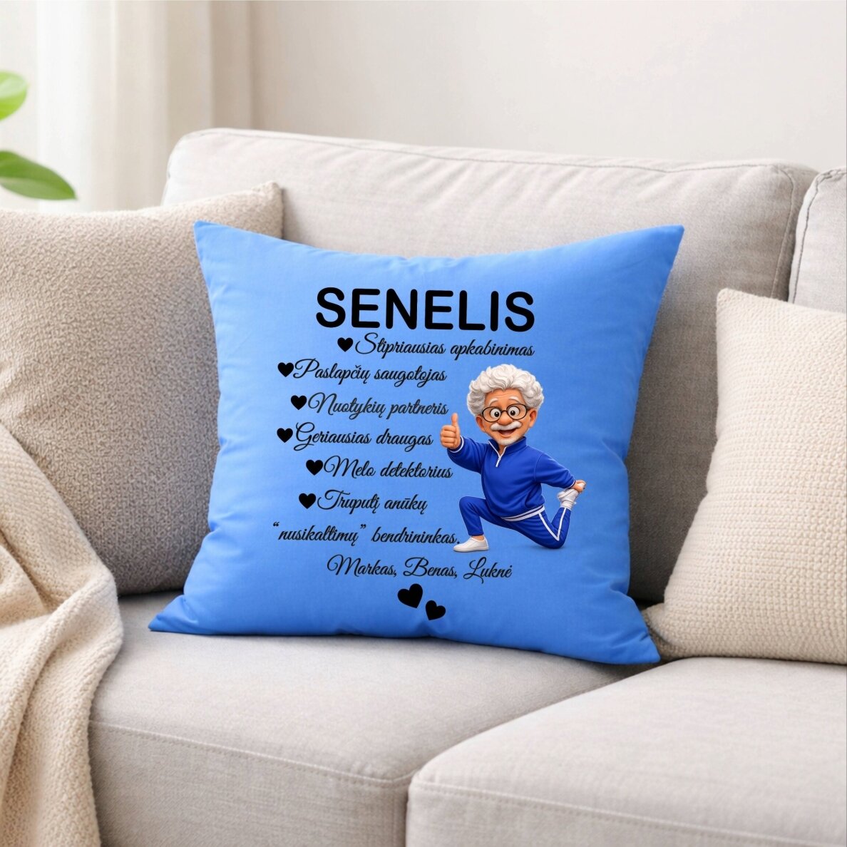Pagalvė su spauda Senelis 1