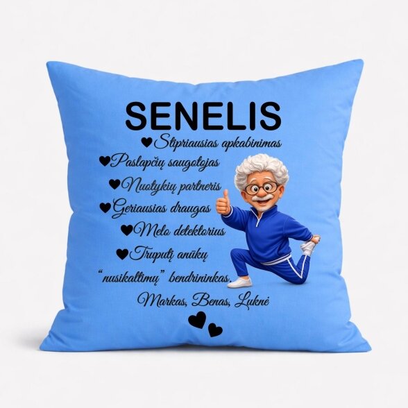 Pagalvė su spauda Senelis
