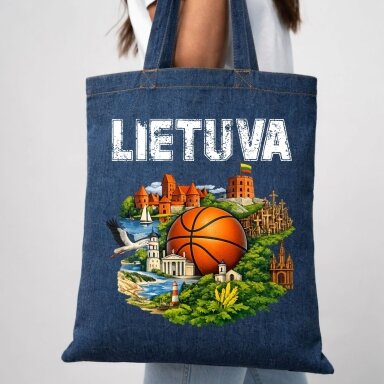 Džinsinis krepšys Mano Lietuva Džinsinis krepšys Mano Lietuva